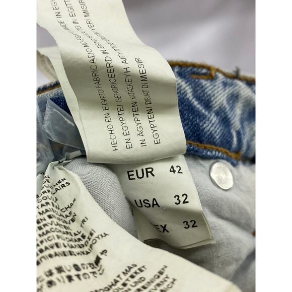 ZARA Men’s Light Blue Wash Denim Distressed Slim-Leg Button-Fly Jean SZ 32 - Picture 10 of 12